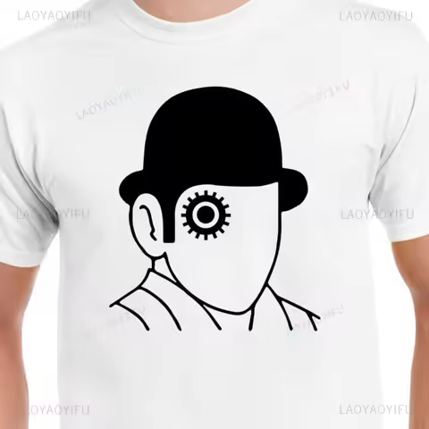 Vintage 70s A Clockwork Orange Man Graphic T Shirts Fashion Casual Classic O-neck Cotton T-shirt Out