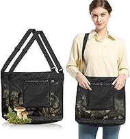 MYWSN Mushroom Foraging Bag - Foraging Kit With Mesh Bag, Adjustable Shoulder Strap, Mushroom Basket With Smartphone Pocket - Mushroom Hunting Bag, Ideal Gift For Mushroom Foragers (Black 2 Pack)