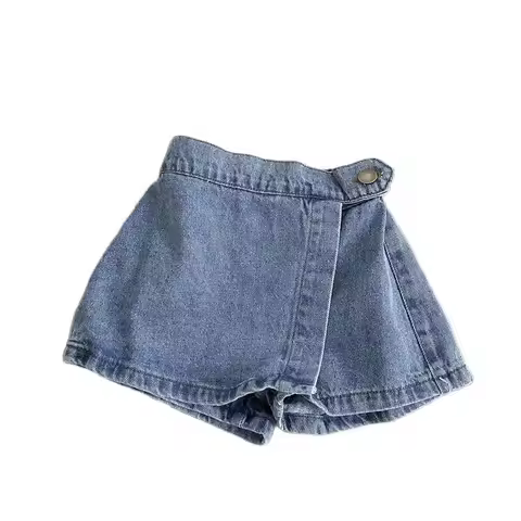 Brief Style Denim Blue Toddler Girls Skirt Shorts Kids Summer Sport Dress Pants Children Elastic Wai