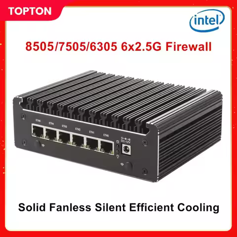 Intel 8505 7505 6305 6 Lans i226-V 2.5G Firewall Soft Router DDR4 NVMe 1*COM Type-C pfSense OPNsense