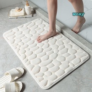 WOAY Bath Mat Washable Carpets Bathtub Non-slip Cobblestone Embossed