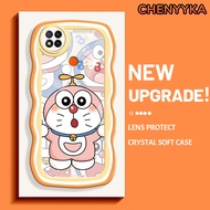 CHENYYKA Casing Ponsel untuk Xiaomi Redmi 9C NFC Redmi 8 9A 10C 8A 9T Case Hp transparan Kesing pinggiran gelombang Casing Pink Doraemon lucu Softcase