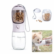 Portable Pet Water & Food Bottle | 2-in-1 Dog Travel Cup | 300ml Water + 100g Food