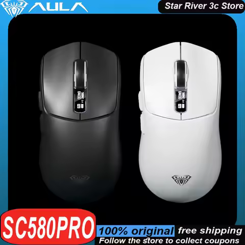 AULA SC580pro Wireless Mouse Intelligent Display Screen Paw3311 Ergonomics Lightweight Long Enduranc