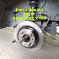 Proton juara original disk brake double layer brek disc rotor piring lining