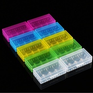 Caoyuanstore 5 Colors Multifunctional Transparent Plastic Holder Storage Box For 18650 18350 Battery 10 Pcs