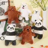 [Blingfirst] Cute We Bare Bears Pendant Keychain Plush Doll Toy Soft Stuffed Brown Bear White Bear Keyring Backpack Ch Car Bag Decor Gift [SG]
