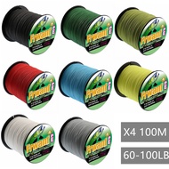 Frwanf 100M 4strands Braided sea fishing line pe wires line 60/70/80/90/100LB