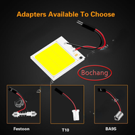 bochang 2Pieces COB Festoon Led T10 Led Dome Light Map Light Plate Car Interior Light C10W C5W T10 Led Festoon 31mm Ba9s Led T4w W5w 28MM 36mm 39mm 41mm Indicator Reading Trunk Door Auto Accessories Car Led Lamp Bulb DC12V White Crystal Blue 6000K