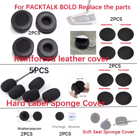 For Cardo PACKTALK BOLD motorcycle helmet Bluetooth intercom Replace the sponge leather accessories