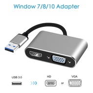 OTN-5201B USB 3.0 to HDTV VGA Video Adapter USB to HDTV VGA 1080P AV Converter Support 2K for Displ