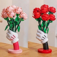 DIY Rose Flower Building Blocks Forever Creative Romantic Rose Flower Bouquet Love Bricks Set Toys f