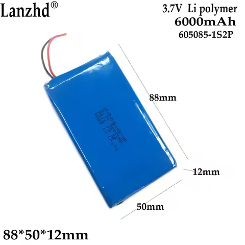 1-10 1S2P battery pack 3.7V Li polymer For GPS tracker battery 6000mAh 605085-2P induction speaker v