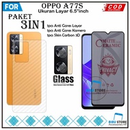 3in1 Tempered Glass Package Oppo A77s A77 A77 4G A52 Anti-scratch Full Cover Glass