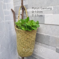 Cover Pot Purun Gantung / Pot Gantung Anyam / Coverpot Anyaman E05