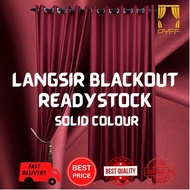PYFF CURTAIN |  RIYANA MAROON plain semi blackout curtain, langsir tingkap murah , Langsir tingkap p