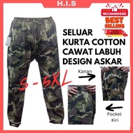 Seluar Ibadah Corak Askar Cawat Labuh Cotton Kain Tebal / Seluar Umrah Haji / Seluar Kurta / Seluar 