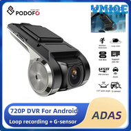 VMIQE Podofo HD Dash Cam Dvr Dash Camera Car DVR ADAS Dashcam android dvr Car recorder dash cam Night Version HD 720P Auto Recorder PIVBQ