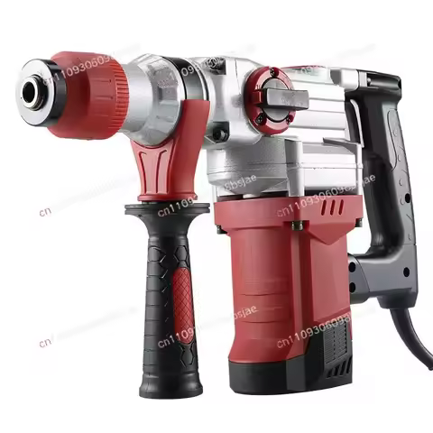 220V Electric Hammer Drill Heavy Duty Rotary Hammer Drill, Copper Motor, Including Chisels and Drill