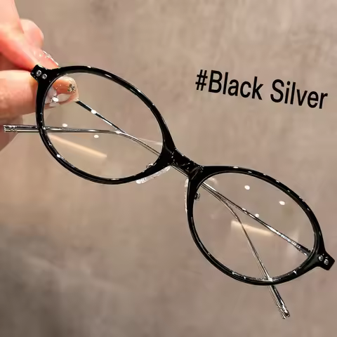 KLASSNUM Tortoiseshell Eyeglasses Frame Tr90 Retro Frame Blue Light Blocking Eyewear Vintage Oval Ey