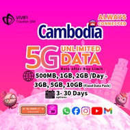 Cambodia eSIM | 3GB, 5GB, 10GB & Daily 500MB - 2GB + Unlimited Data | 3 - 30 Days | 5G/4G High Speed