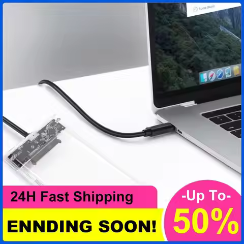 2.5 Inch HDD SSD Caddy Suport UASP USB 3.0 To SATA Hard Drive Case Transparent Tool-Free for All 7mm