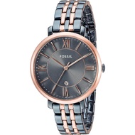Authentic Fossil Women Jacqueline Blue Rose Two-tone Stainless Steel ES4321 Jam Tangan Wanita Peremp