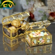 FY Gold Box Treasure Chest Cake Decoration Candy Wedding Christmas Gift Box Storage Box Jewlery Box Door Gift Box