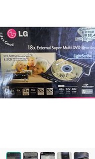 ［限時減價］【平售，少用】LG 18x External Super Multi DVD Rewriter 8.5GB MutiWriter光碟燒錄機