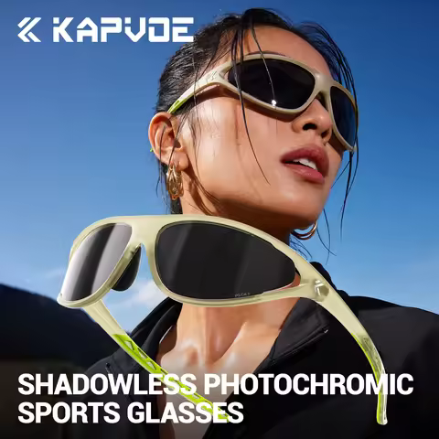 Kapvoe New Fashion Cycling Sunglasses Men Photochromic Glasses Mountain Running Hiking Eyewear Sport