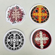 Pack of 4 St Benedict Medal Catholic Sticker, Saint Benedict Stickers, Christian, Religious, Faith D