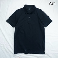 A81 Uniqlo Dry Men's Collar Shirt Second Hand Black Size M Inches