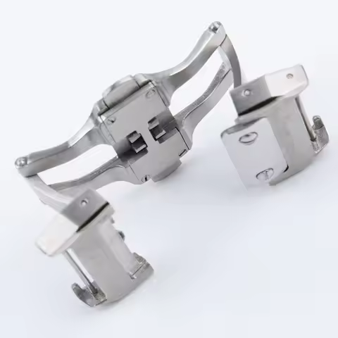 For Cartier Solid Stainless Steel Rose Golden Watch-Buttom Santos 100 Belt Replace Original Folding 