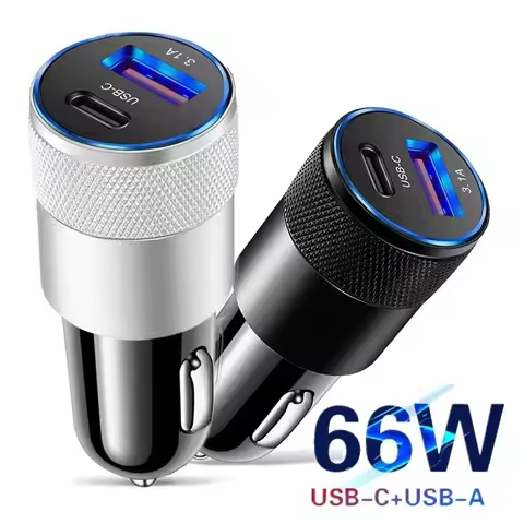 66W USB Car Charger Type C Fast Charging Phone Adapter For Xiaomi Huawei PD Phone Charger Car Adapte