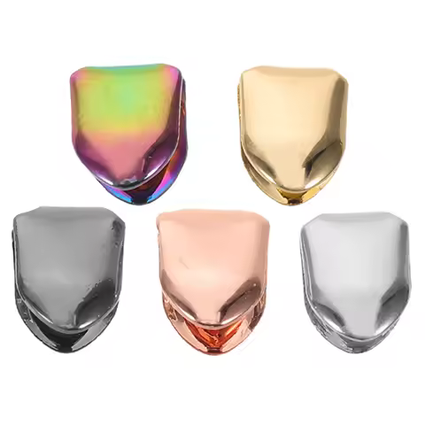 5pcs Single Tooth Grill Removable Hip Hop Teeth Grill Cap Fake Tooth Rapper Cosplay Party Teeth Hall