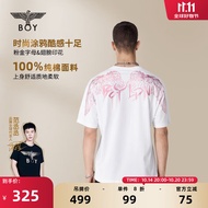 BOY LONDON短袖T恤男女同款春夏季涂鸦翅膀印花潮流上衣N01999 白色 L/此款偏大，建议拍小一码