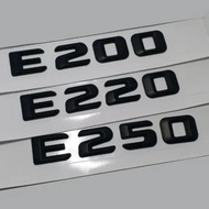 3D ABS Black Logo E200 E180 E280 E250 E220 Emblem Letters Sticker Car Trunk Badge For Mercedes Benz 