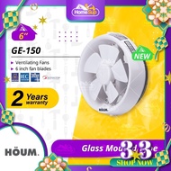 Houm Window Ventilating Exhaust Fan Ge-150 - Glass Mounted (6" - fan blade) Ge150 Kipas Ekzos
