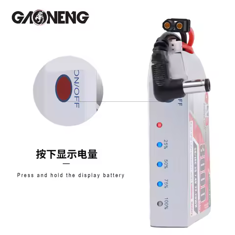 GNB 2S 7.4V 3000mAh 5C/10C Lipo Battery Power Indicator For Fatshark Glasses Dominator Skyzone FPV G