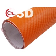 CARBON STICKER/3D ORANGE CARBON FIBER STICKER