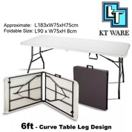 KT WARE 6feet Multipurpose Folding Table Heavy Duty Exhibition Dining Outdoor Folding Table Meja Lip
