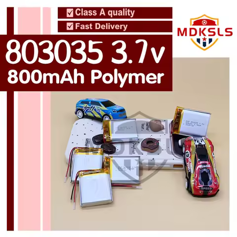 2025 MDKSLS 800mAh 3.7V 803035 Lithium Polymer LiPo RechargeableBatteryPower For Mp3 PAD DVD E-book 