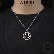 AIFEI JEWELRY For Smiley Korean Accessories Silver Perak Leher 純銀項鏈 Rantai Sterling Perempuan 925 Women Necklace Retro Original Pendant Chain N291