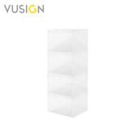 Vusign กล่องรองเท้า กล่องเก็บรองเท้า กล่องใส่รองเท้า แบบใส เปิด-ปิดฝาด้านหน้า วางซ้อนกันได้ แข็งแรง 