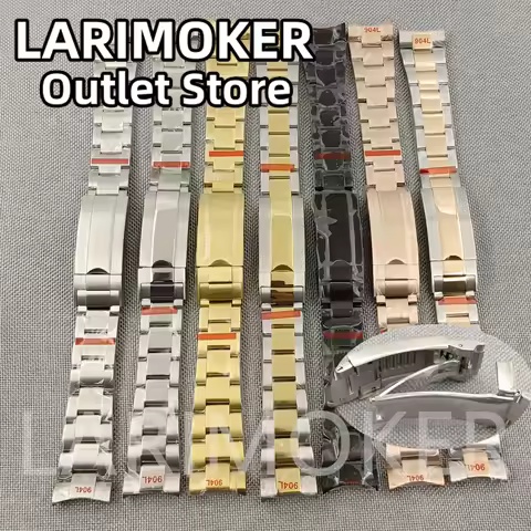 20mm 904L Bracelet Solid Stainless Steel Watch Band Folding Buckle Mens Strap Suitable For 36mm 40mm