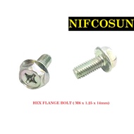[READY STOCK] HEX FLANGE BOLT (M6 x 1.0 x 14mm)