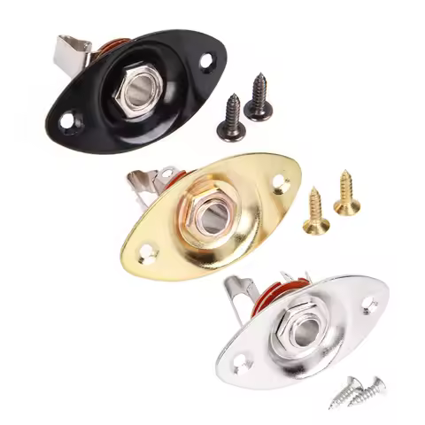 6.35mm Oval Guitar Jack Electric Guitar Bass 1/4 Output Input Jack Socket for Electric Guitar Pickup