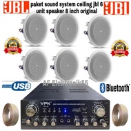 Paket Sound System Speaker Ceiling JBL 6 Unit Speaker ( 8 Inch ) Ori