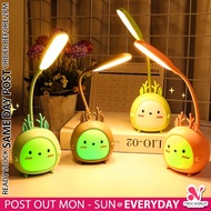 《 𝟯 𝗟𝗜𝗚𝗛𝗧𝗜𝗡𝗚 𝗠𝗢𝗗𝗘𝗦 》Cute Cartoon LED Desk Lamp USB Rechargeable Study Book Reading Mini Table Night 