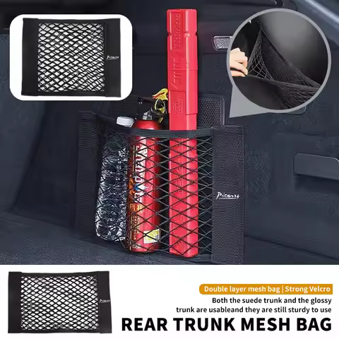 Car Seat Back Organizer Trunk Net Mesh Pocket Net Magic Sticker For Citroen Nemo Picasso VTS Xsara C